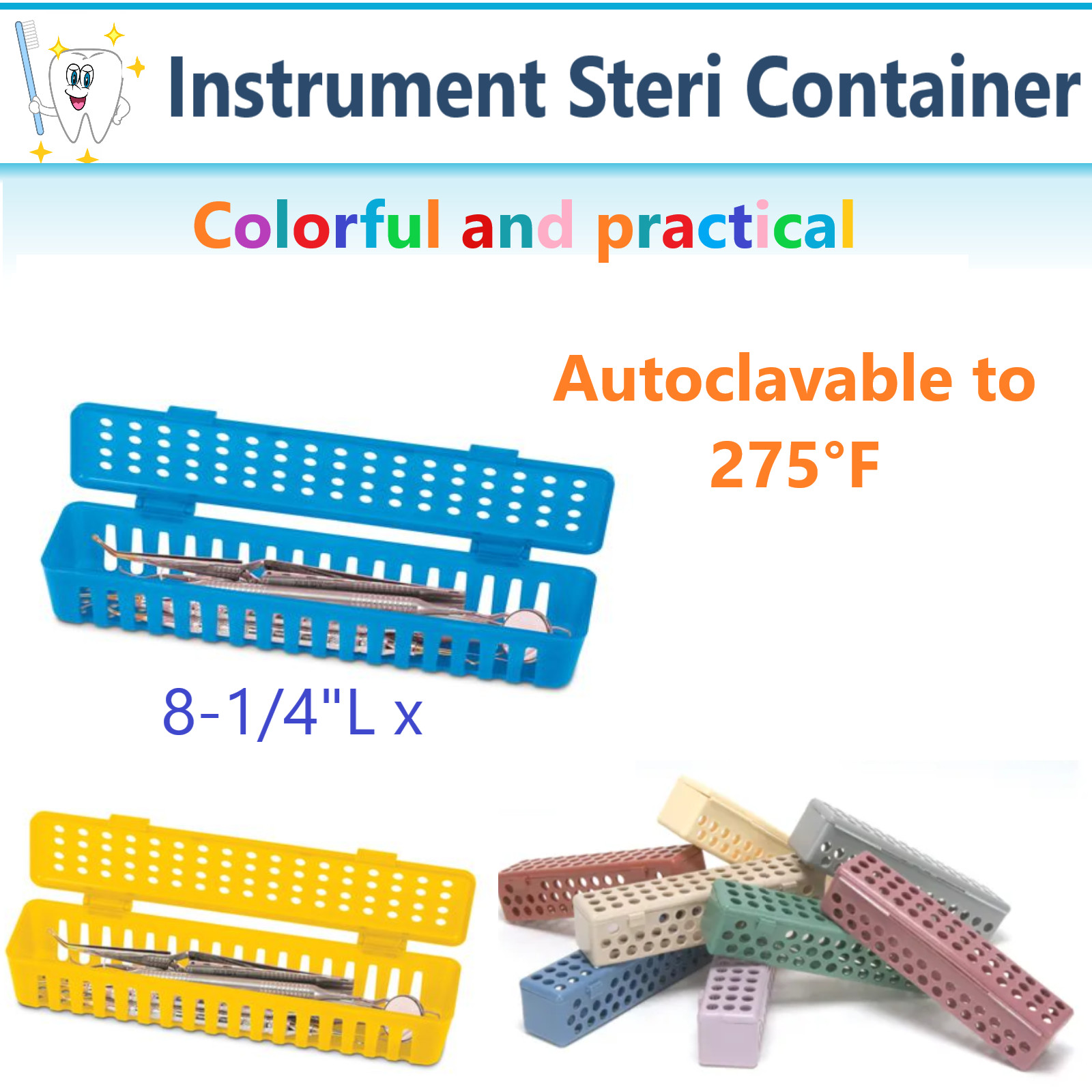 Dental Surgical Medical Instrument Sterilization Plastic Cassette Autoclavable