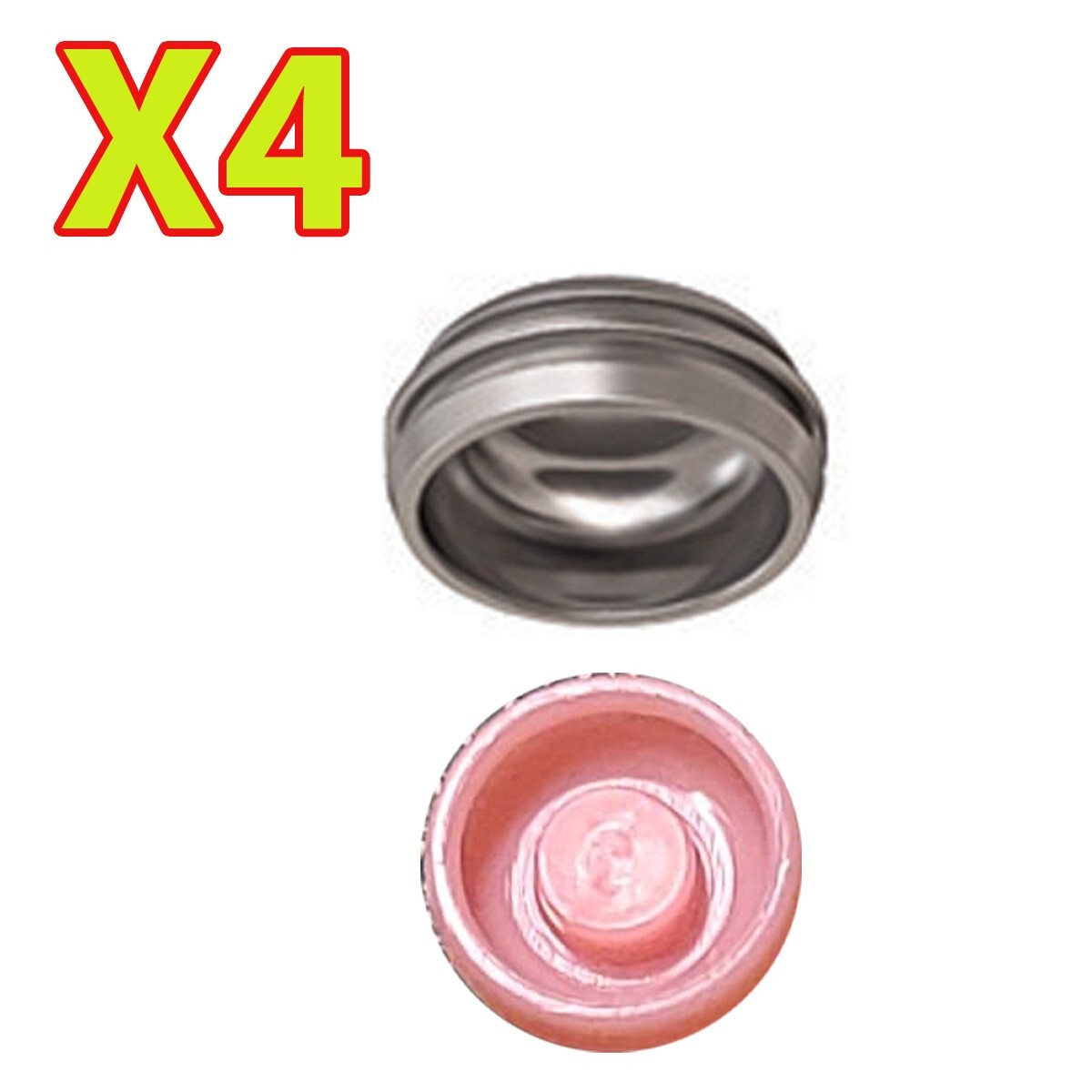 Overdenture Abutment Removable Metal Male Caps Inserts Soft Pink 3.0 lbs 4 Sets