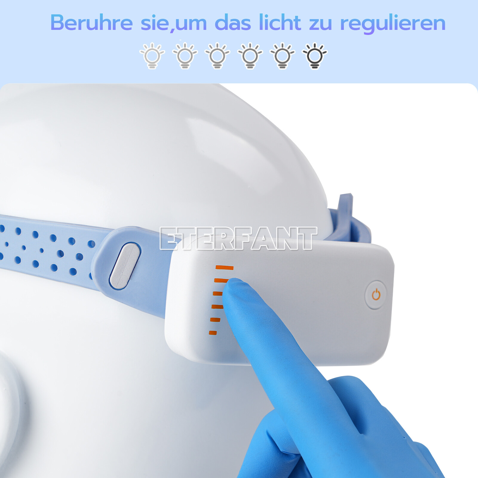 ETERFANT Lightweight Silicone Headlamp Dental Surgery Medical 5W LED Blue