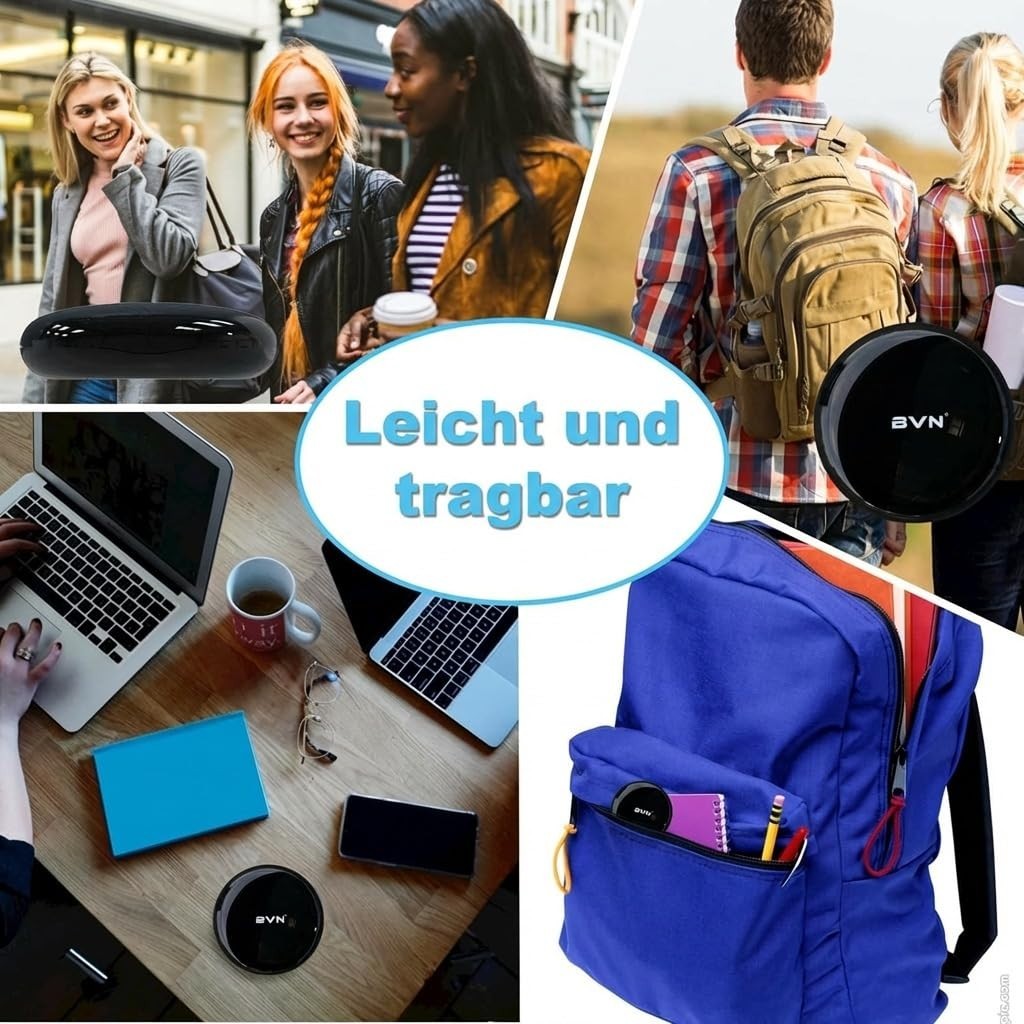 BVN Slim Retainer Case – Circular case, Black shell+blue silicone pad