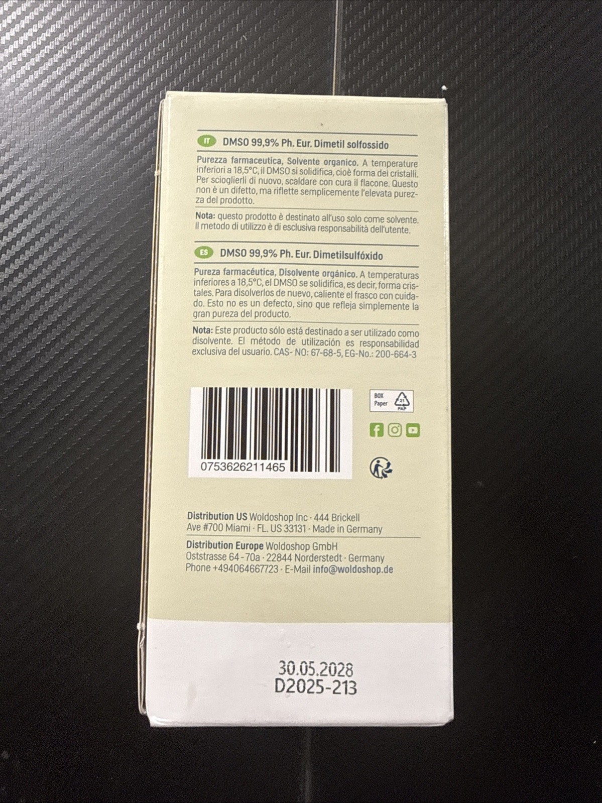 WoldoHealth DMSO (Dimethyl Sulfoxide) 99.9% – Pharmaceutical Grade 8.45oz Gla…
