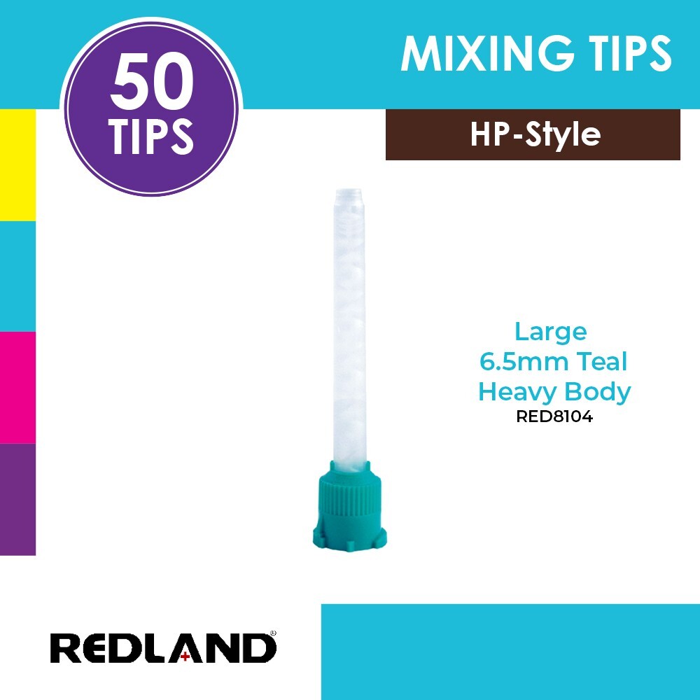 REDLAND HP Green/Teal 6.5 mm Impression Heavy Body Mixing Tips (50 PK)
