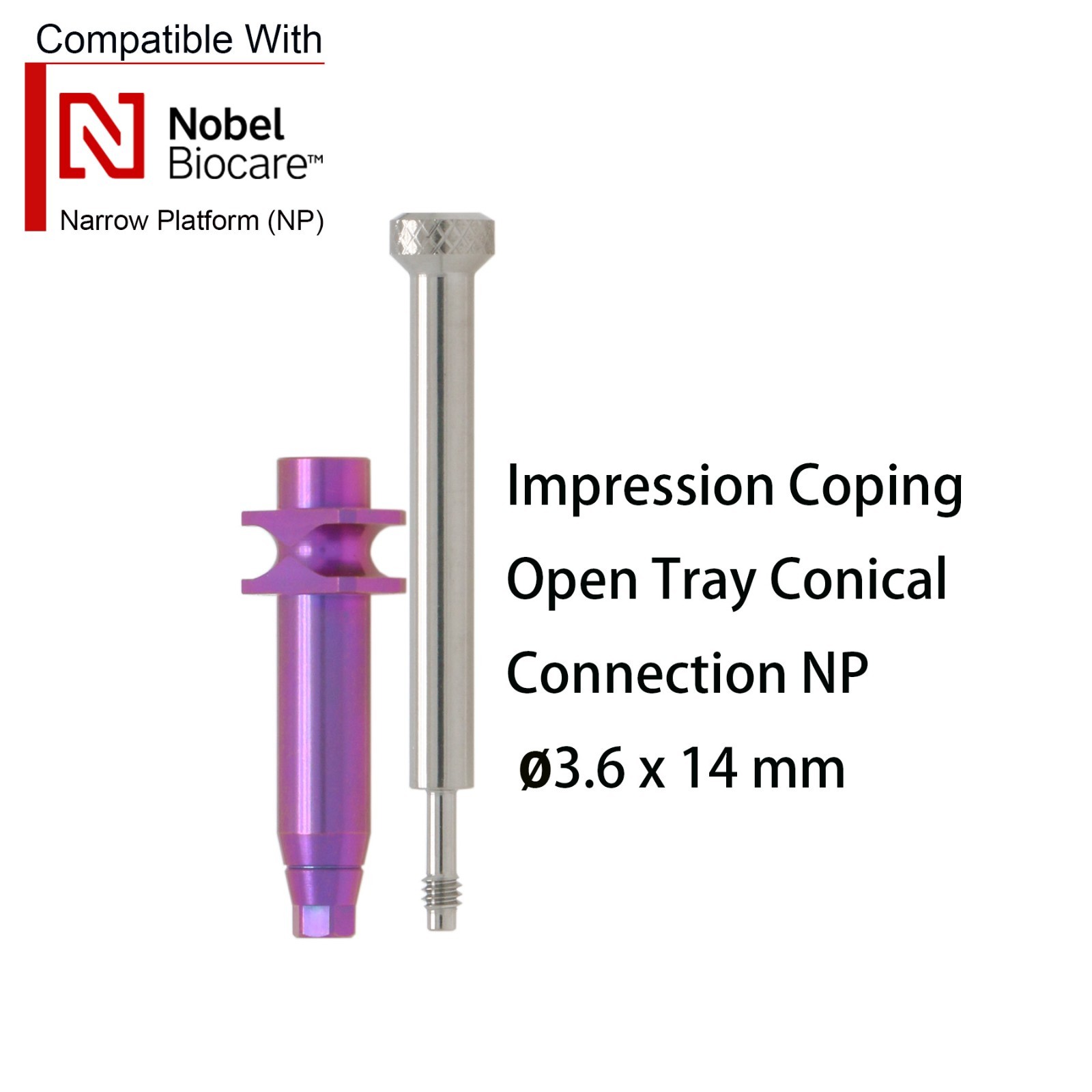 Nobel Biocare Impression Transfer Coping Open Close Tray for NP/RP Hex Platform