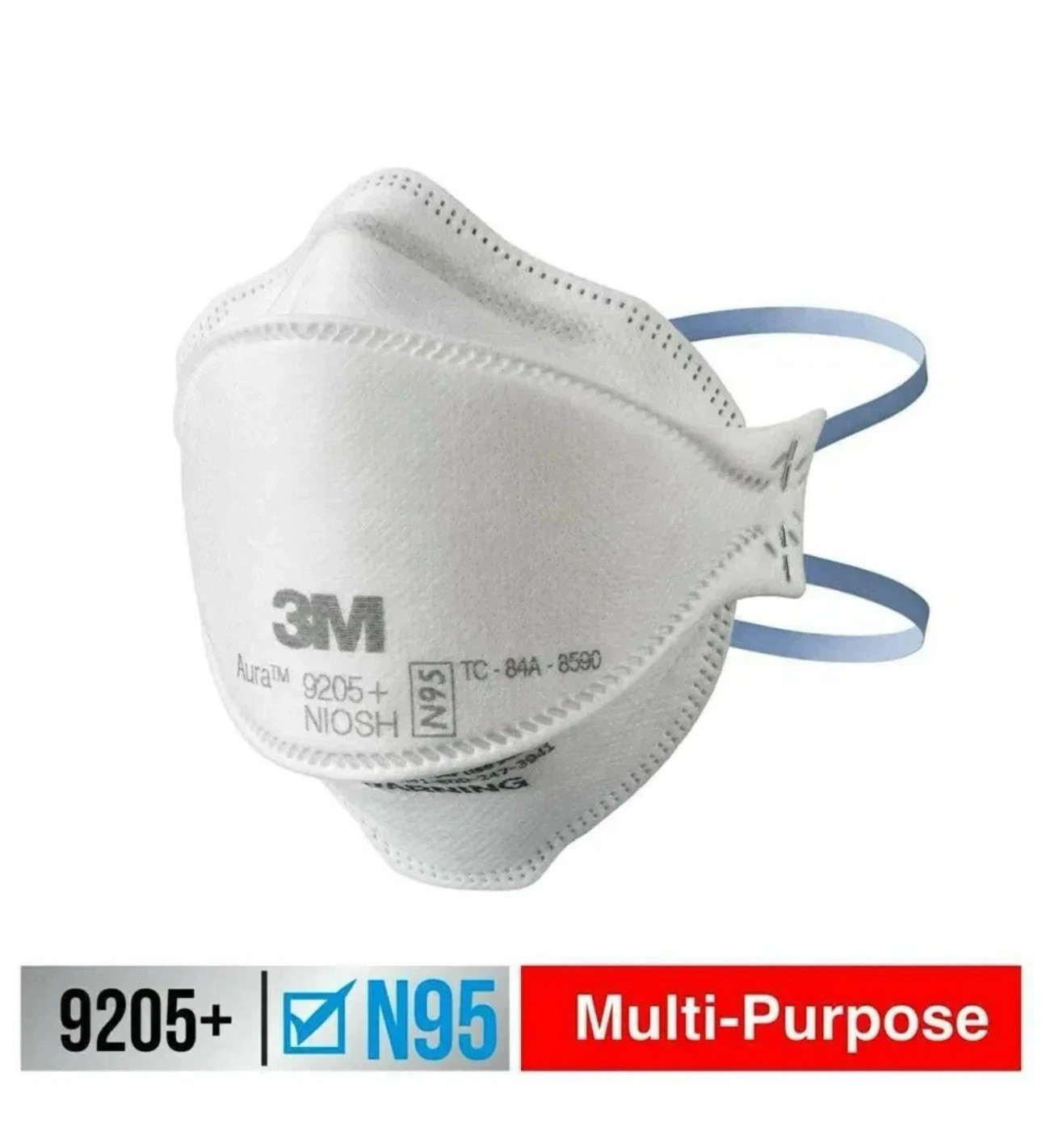 3M Aura 9205 N 95 Particulate Respirator Face Mask – White (20 Pack)