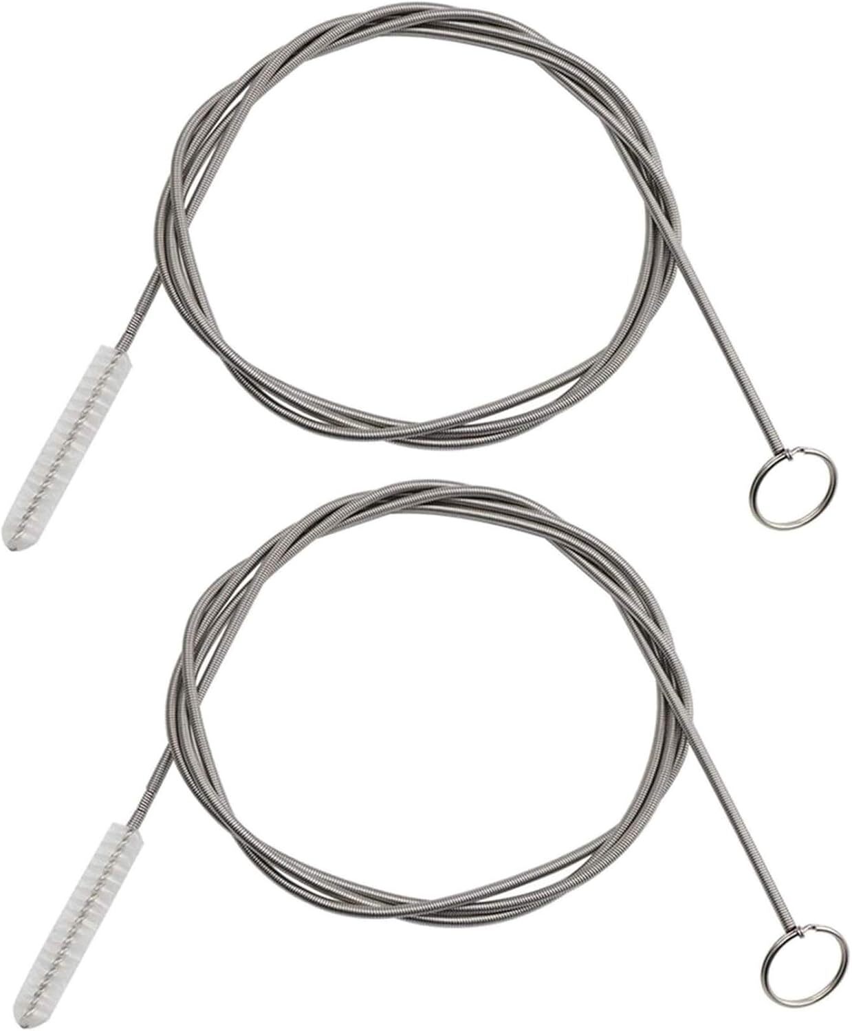 2 Pack 60 Inch Long Flexible Tube Cleaning Brush, Silver, Gray, White