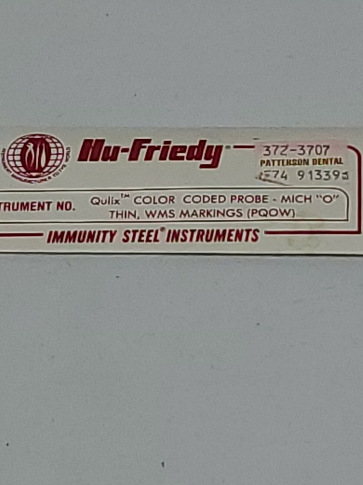 Hu-Friedy Qulix Color Coded Probe Mich “O” Thin WMS Marking PQOW Single End