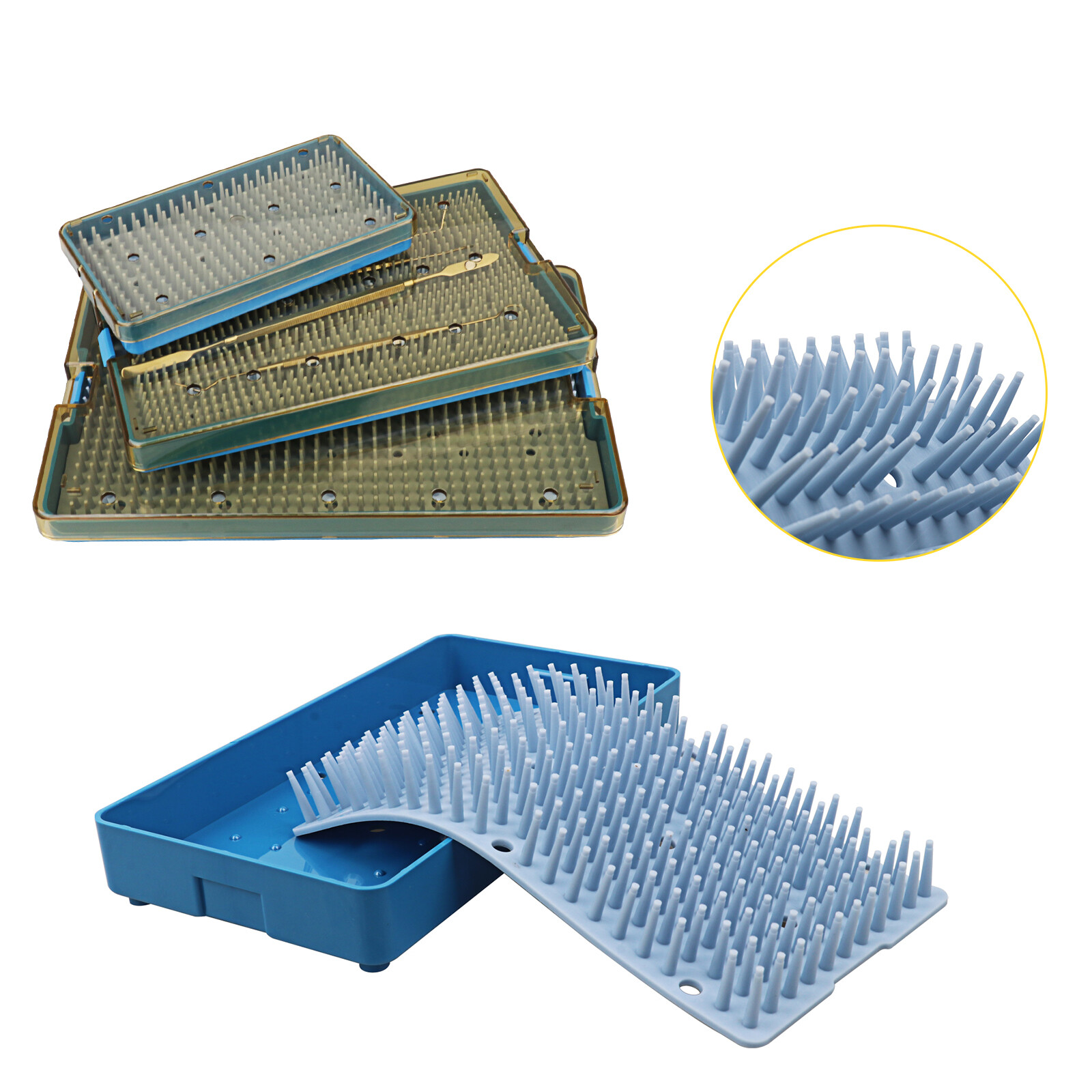 Autoclave Sterilization Tray Case Box with Silicone Pad for Surgical Instruments