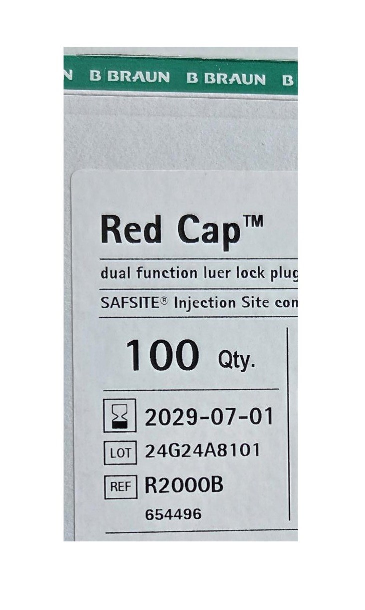 B.BRAUN Red Cap Luer Lock Plug Dual Male Female For Syringe IV Connector Sterile