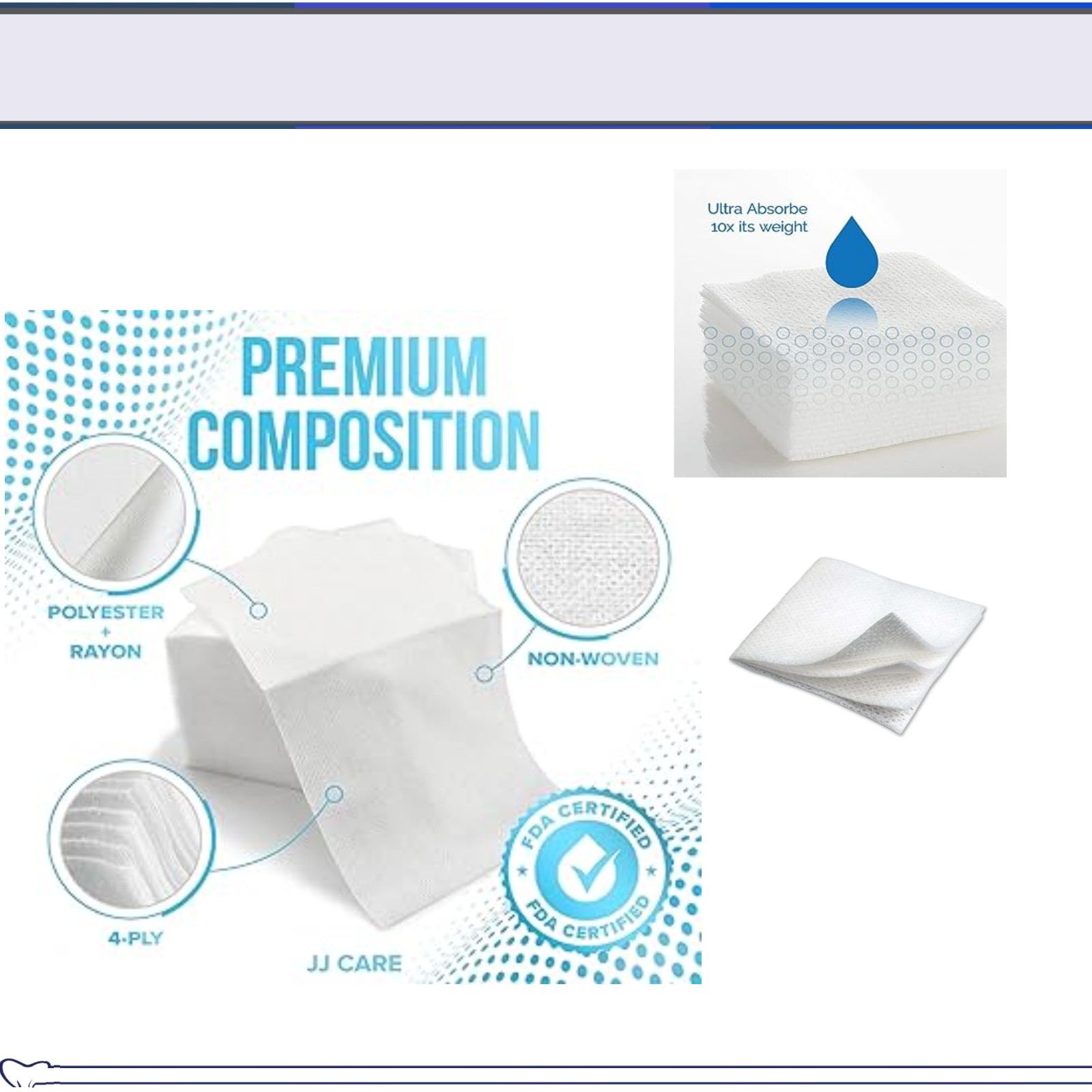 2×2 Non Woven Gauze Sponges 4-Ply, Non-Sterile Cotton Dental Medical (600 Pack)