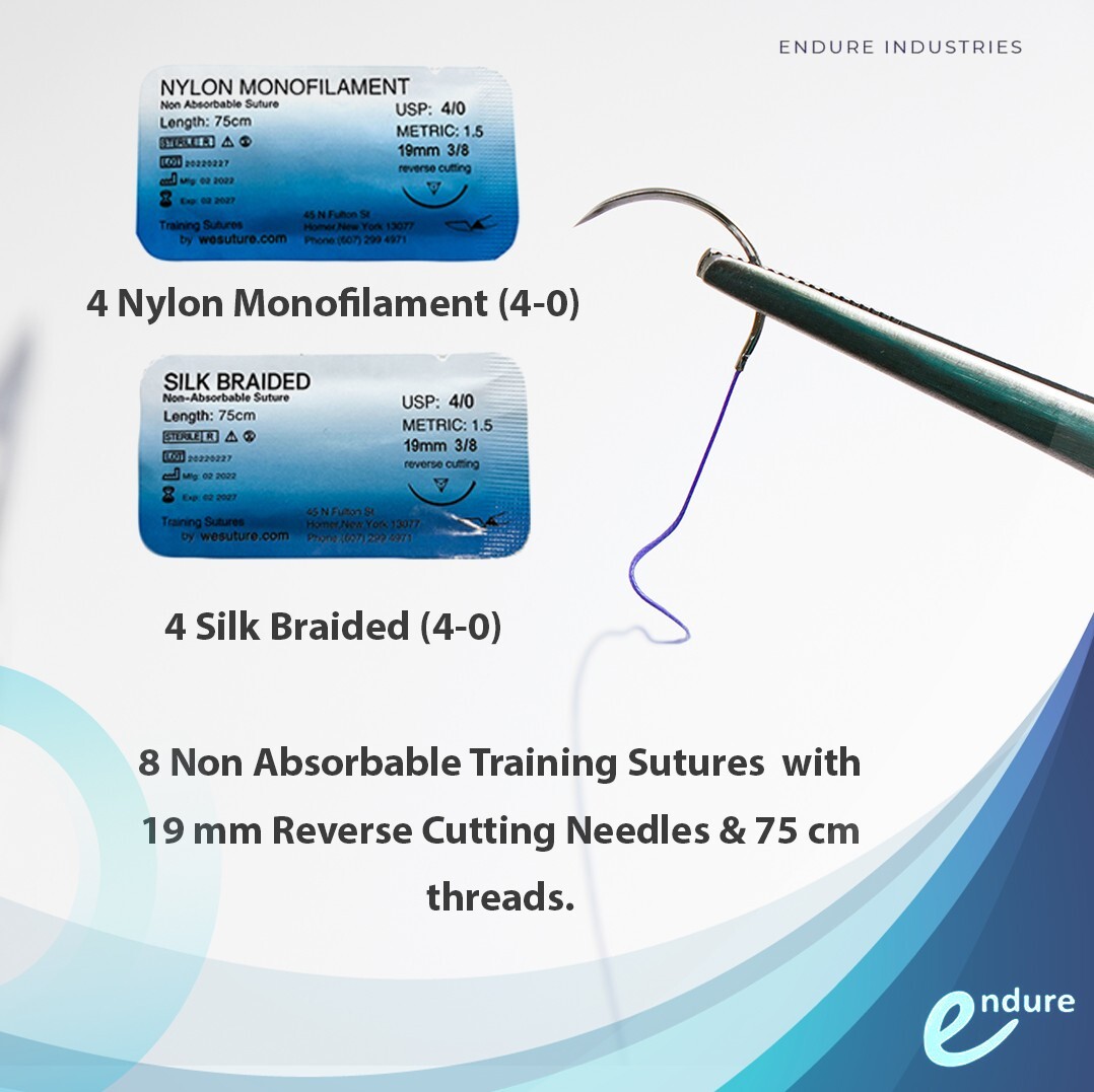 Suturing Tools for Medical & Nursing Students, Large Silicone Pad with wounds