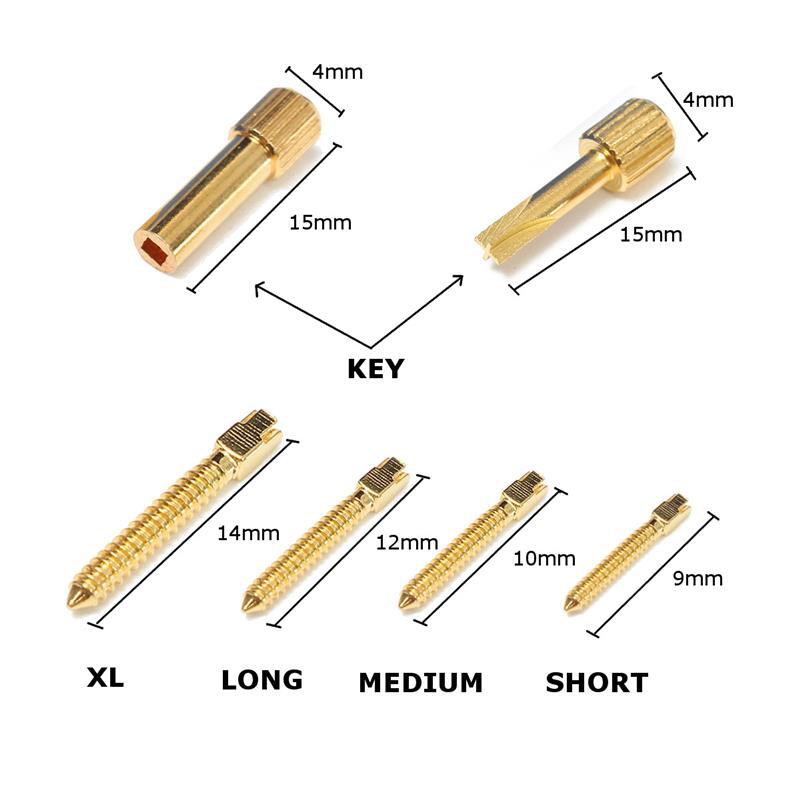 120pcs Dental Endodontic Screw Posts Assorted Kit &2Key Gold Planted EASYINSMILE