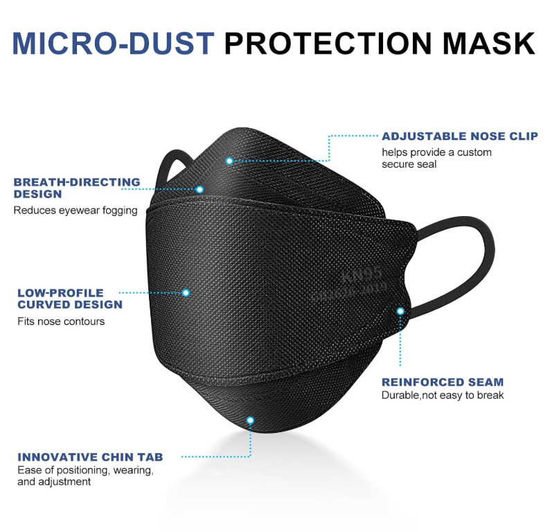 KN95 Face Mask Disposable Adults – 100 Pack 5 Layer Protection Adjustable KN95