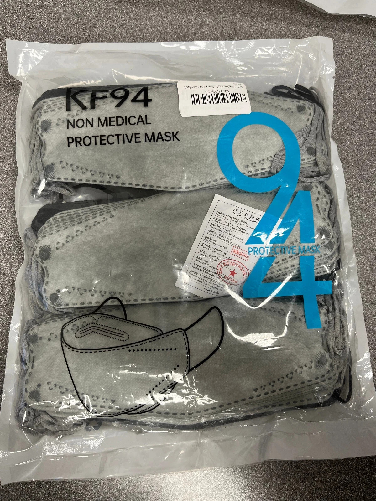 120 PC – KF94 Protective Face Mask Adult Multicolor Non-Medical – NEW – SEALED