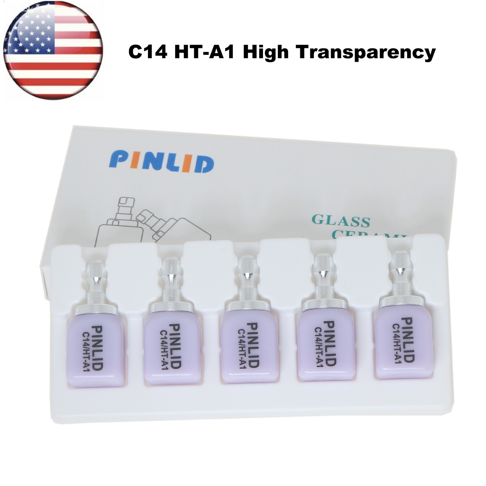 US C14 HT Dental Emax Glass Ceramic Blocks Lithium Disilicate CAD/CAM CEREC