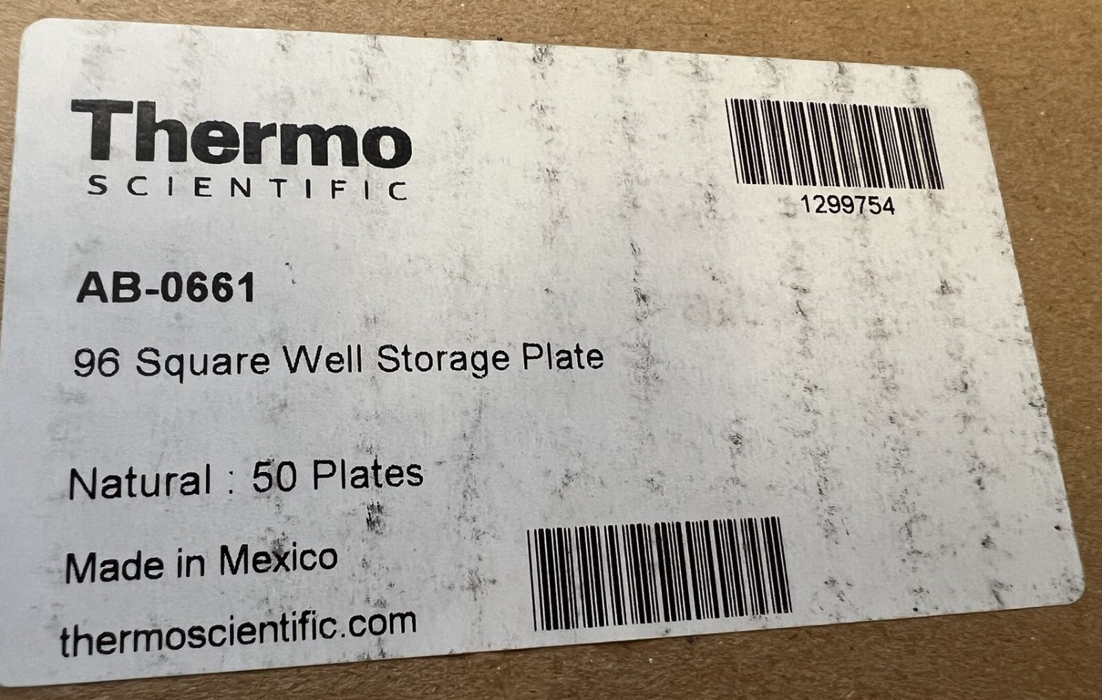 THERMO SCIENTIFIC 96 SQUARE WELL STORAGE PLATE AB-0661