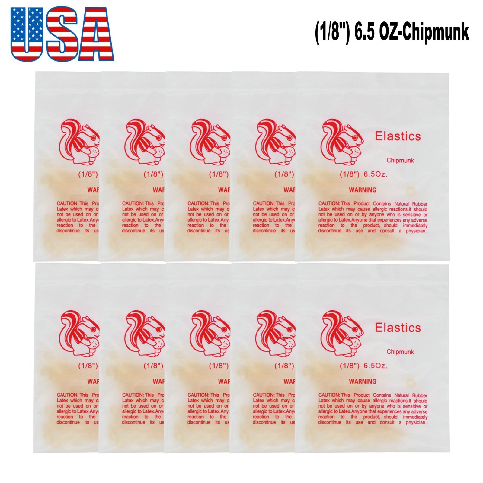 US Orthodontics Dental Elastics Rubber Bands 1/4″,1/8″,3/8″,3/16″,5/16″ 6.5 OZ