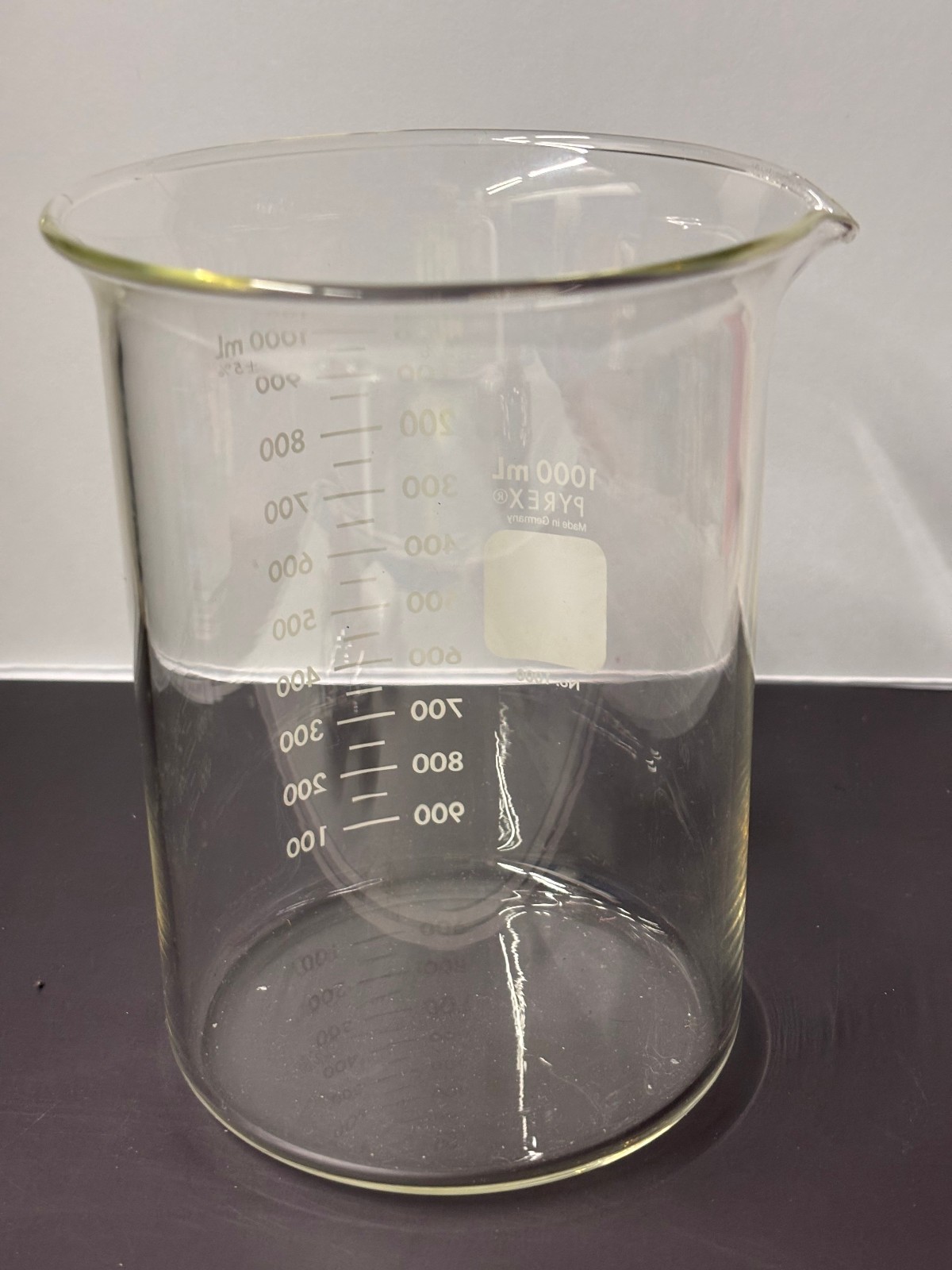 Pyrex 1000mL Glass Beaker No. 1000 Made in Germany Griffin Style Borosilicate 1L