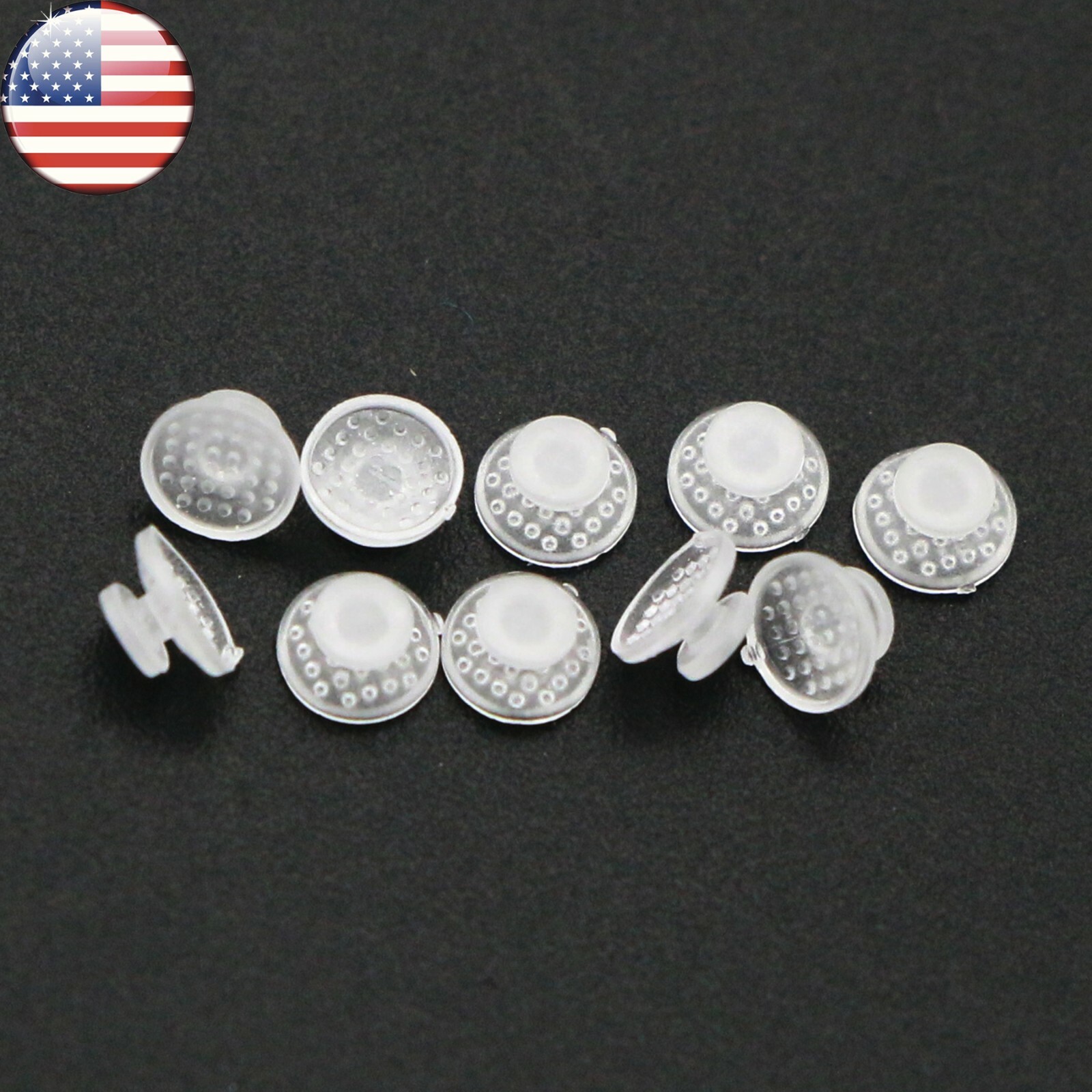 US 100 Pcs Dental Orthodontic Ceramic Lingual Button Bondable Round Base Clear