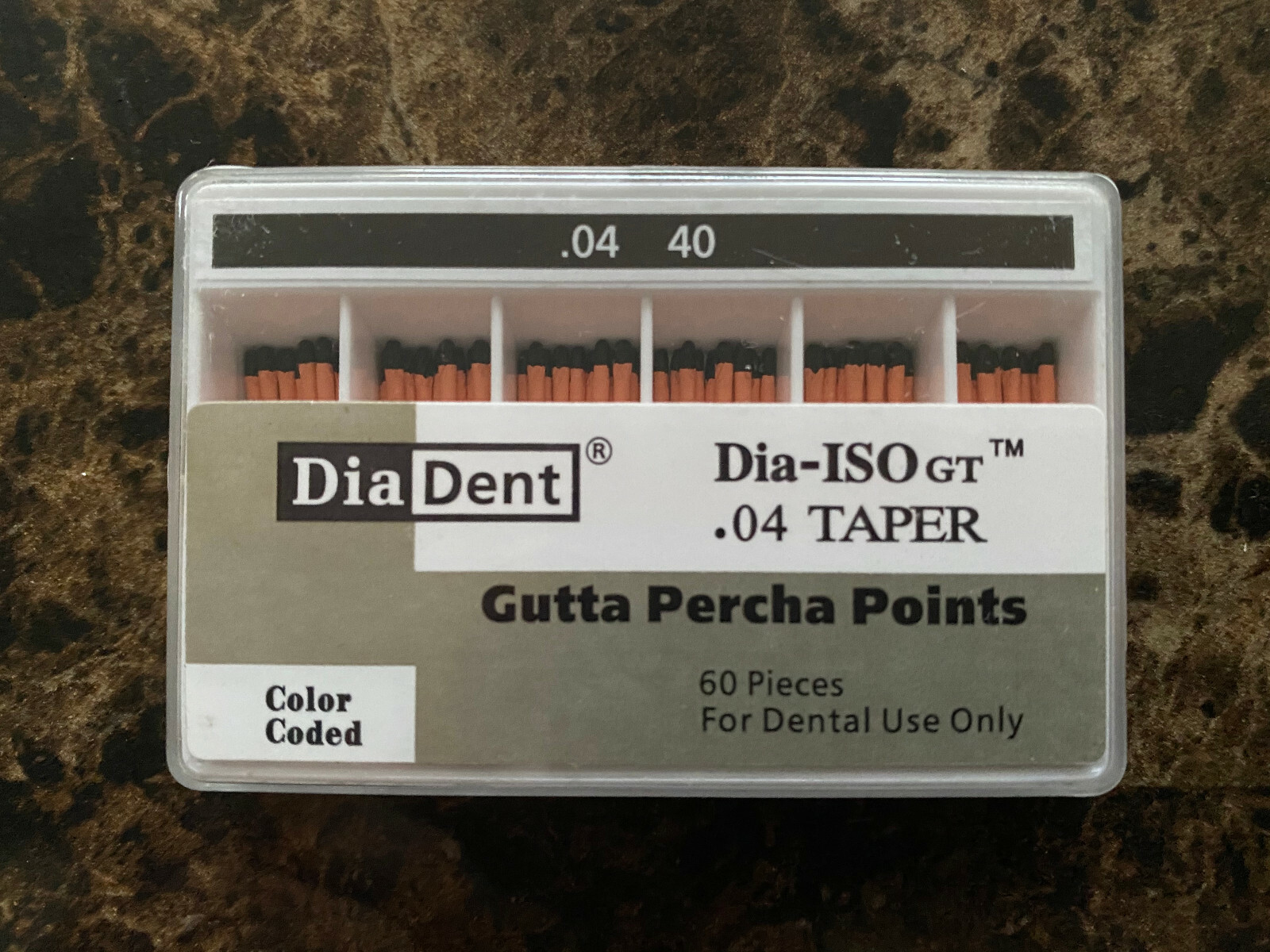 DIADENT Gutta Percha Points Endodontic Product .04 Taper (60 /pk) LONG EXPIRY
