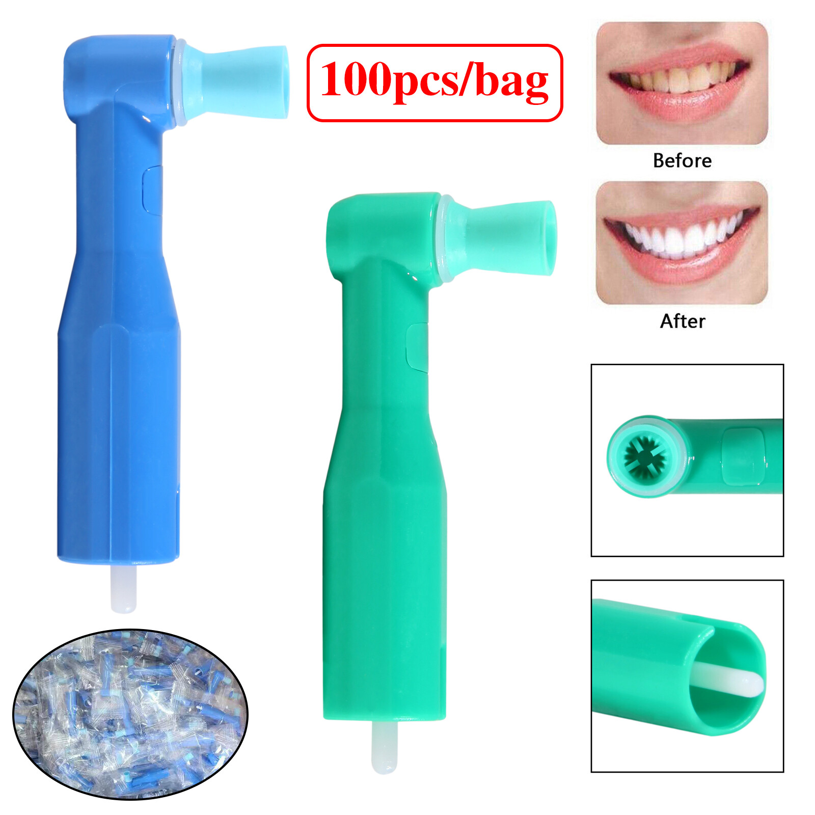 100-1000pcs Dental Disposable Prophy Angles Latex Free Right Angle 90° angle