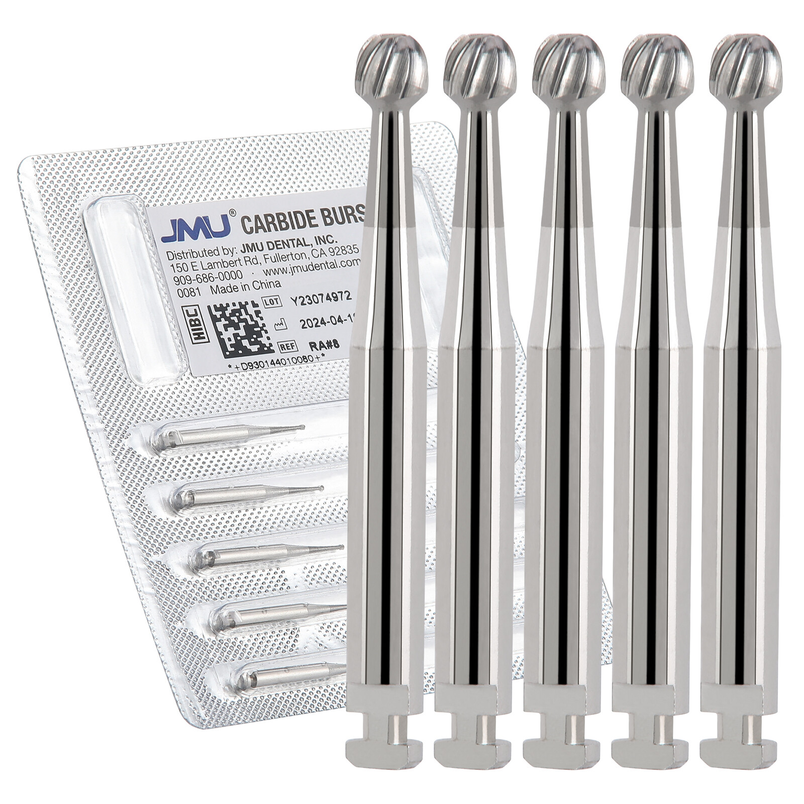 JMU Dental Carbide Burs Round-Shaped RA1-8 For Slow Speed