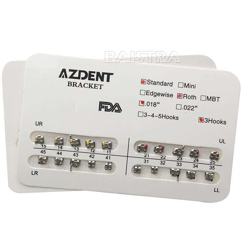 10Packs Dental Orthodontics Bracket Braces Standard Roth.022 Hooks 345 AZDENT