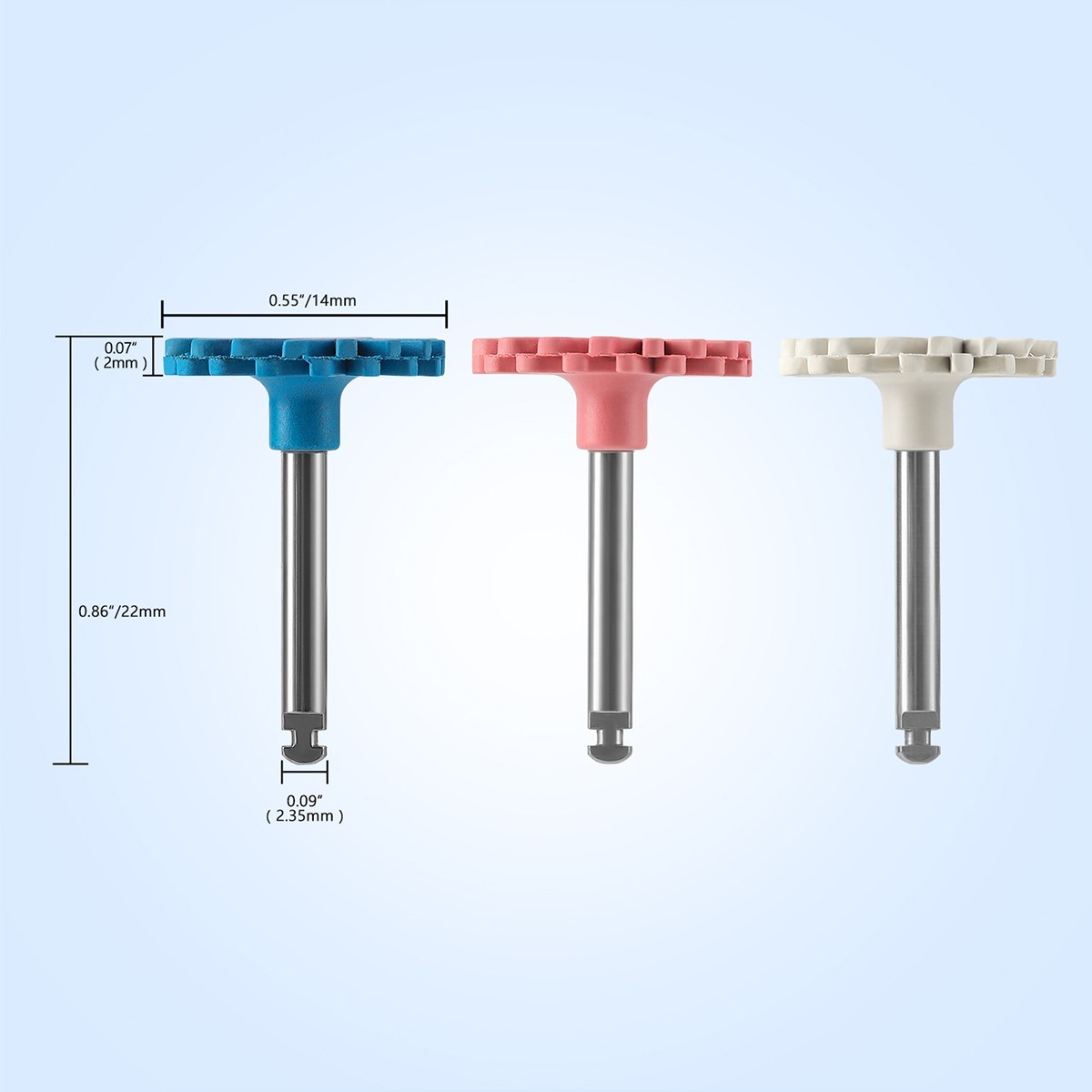 Coarse Medium Fine Dental Composite Diamond RA Disc Wheel Rubber Resin Polishier