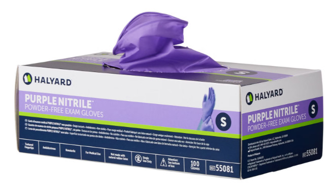 10 Boxes – HALYARD PURPLE Nitrile Powder Free Exam Gloves – Sizes: S, M, L, XL