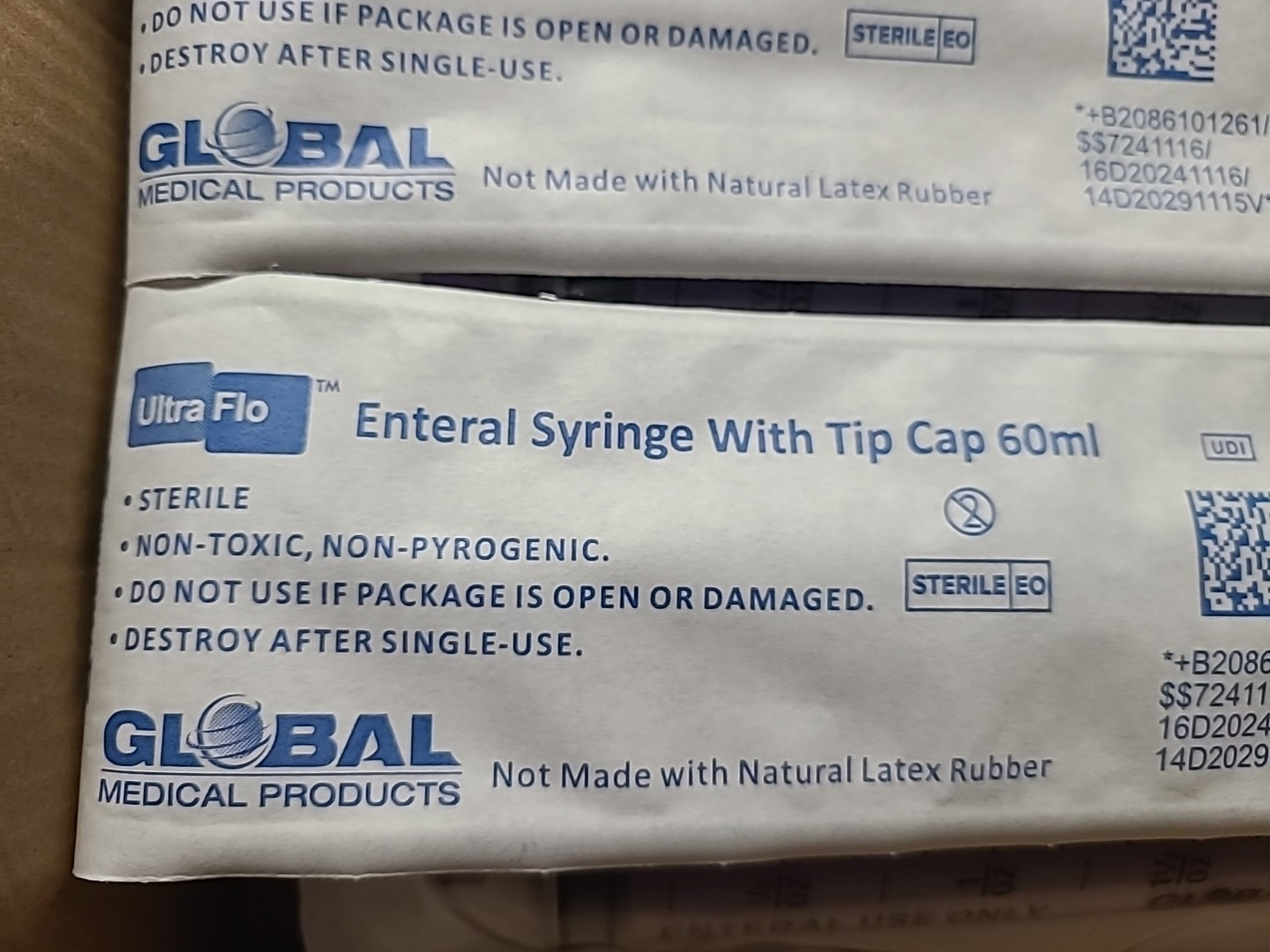 Lot of 20 Enteral Feed Flat Top Piston Syringe ENFit Tip #61-0126