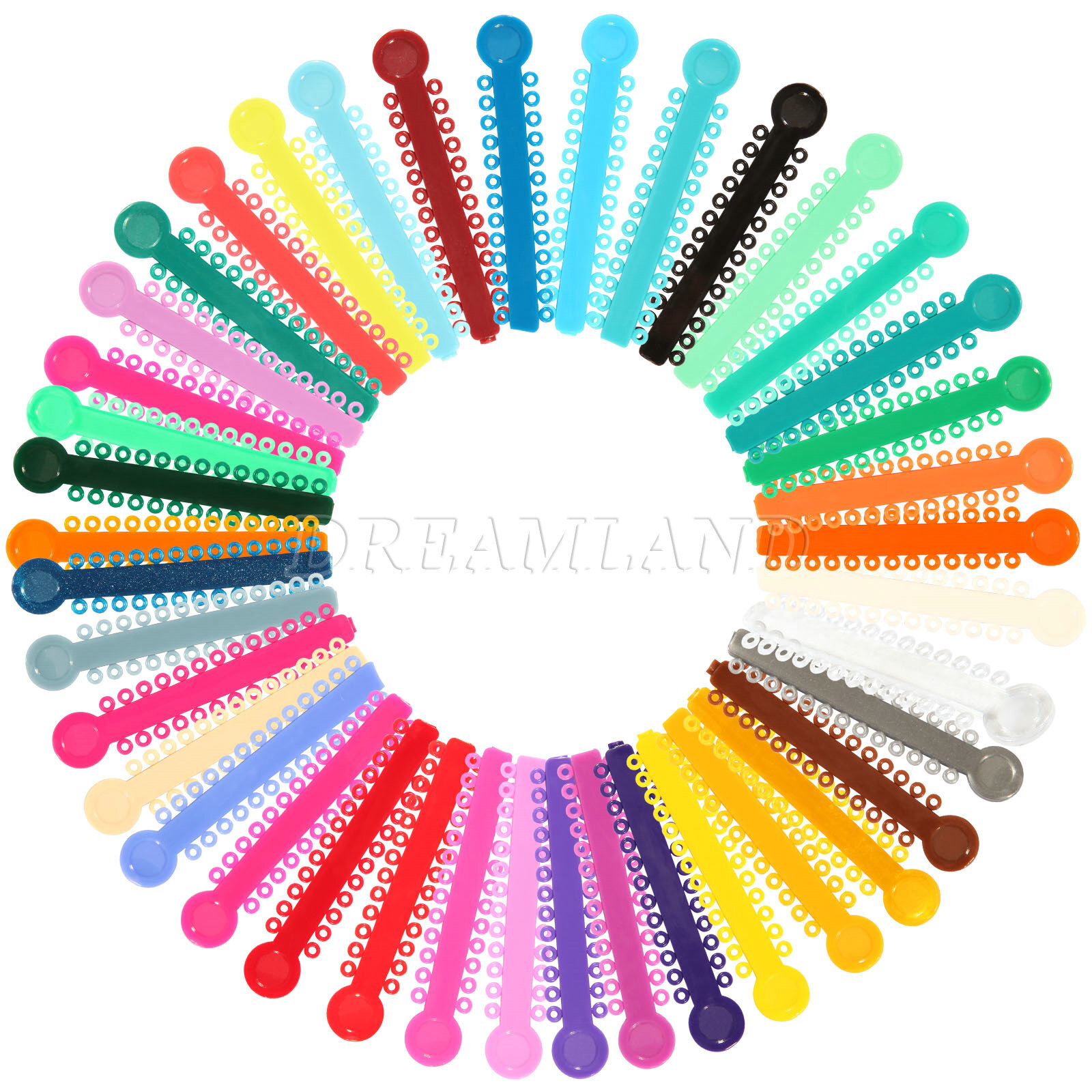 1040Pcs/Bag Dental Orthodontics Ring Elastic Latex Bands Ligature Ties 43 Colors