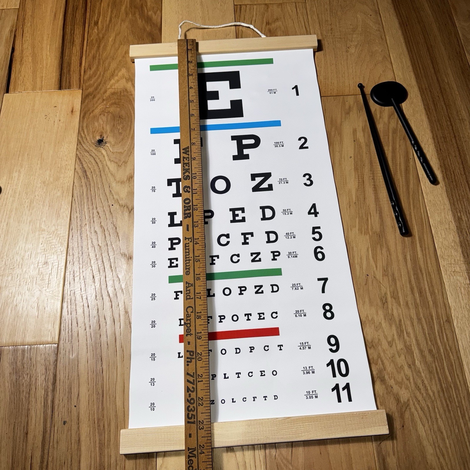 Snellen Eye Exam Chart Wall Hanging Vision Test Chart 2 Pointers Home Classroom