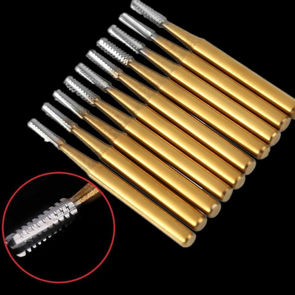 10 Pcs FG-1957 High Speed Dental Tungsten Steel Carbide Crown Metal Cutting Burs
