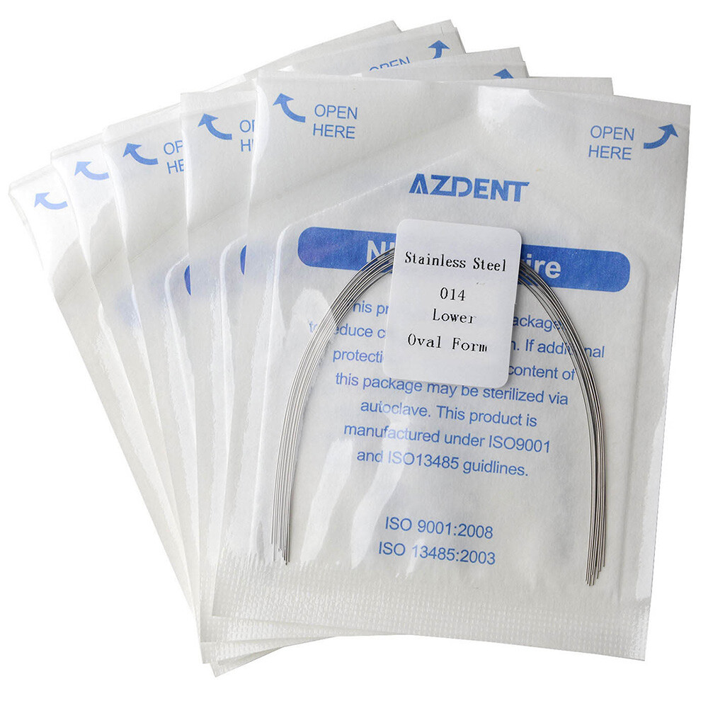 10pcs/Pack Dental Orthodontic Stainless Steel Oval Form Round Arch Wires AZDENT