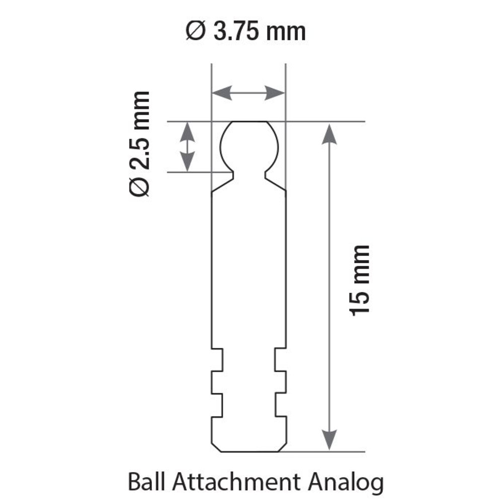 1pcs Dental Analog For Ball Attach ment Lab Fixture Prosthetic
