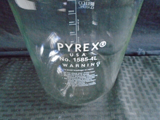 PYREX BELLCO 4000mL 4L Glass Anaerobic Culture Bottle w/ Screw Cap 1585 Custom