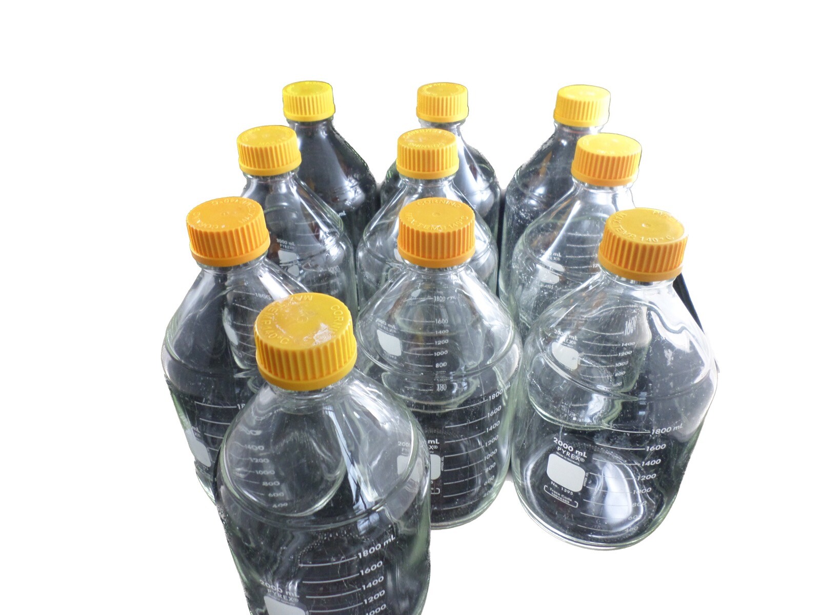 PYREX 2L Graduated Round Media Storage Bottles With GL45 Screw Cap 13952L(10/cs)