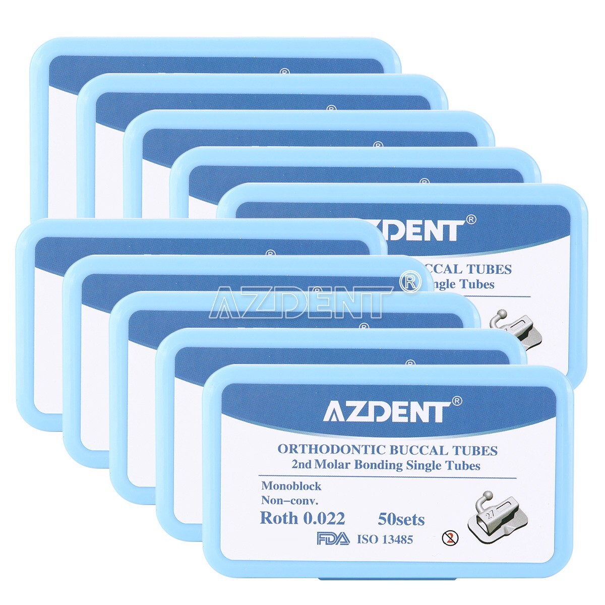 AZDENT Dental Ortho 1st/2nd Molar Buccal Tubes Bondable Non-Conv Roth/MBT .022