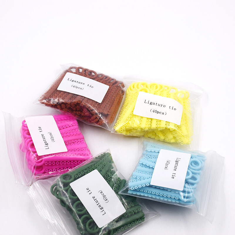 1040Pcs/Bag Dental Orthodontic Super Elastic Ligature Ties Rubber Bands 37 Color