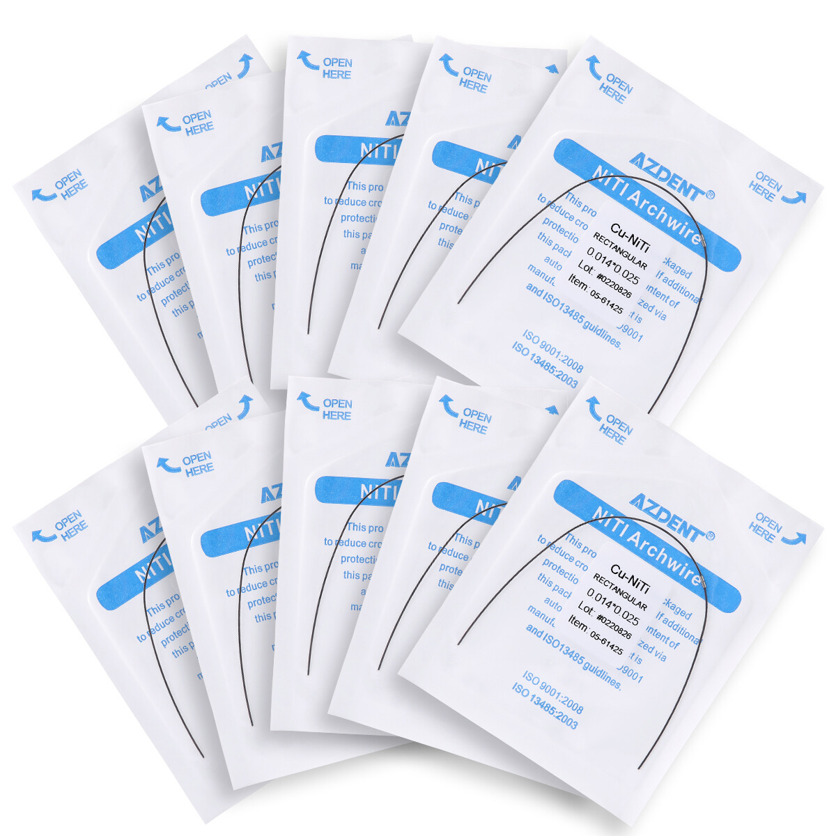 Dental Orthodontic Super Elastic Cu-NiTi Arch Wire With Stops Round/Rectangular
