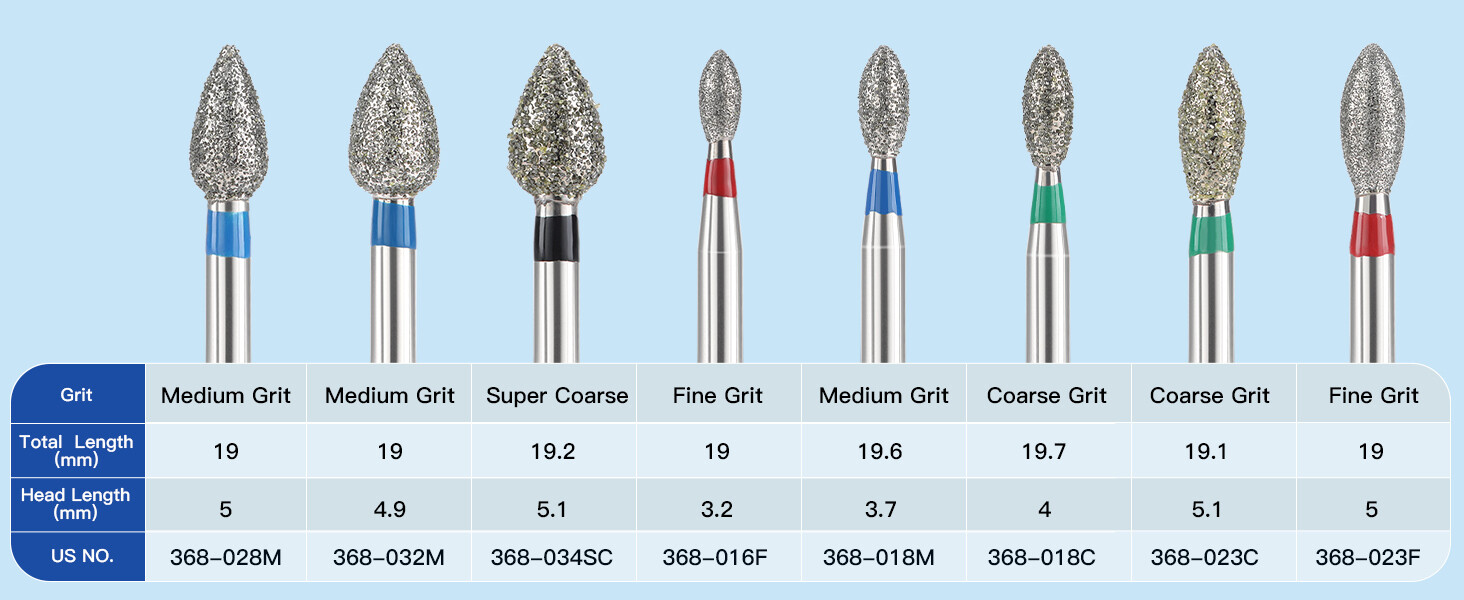 JMU Dental Diamond Burs Football FG Medium Grit/Fine Grit/Coarse Grit/Super