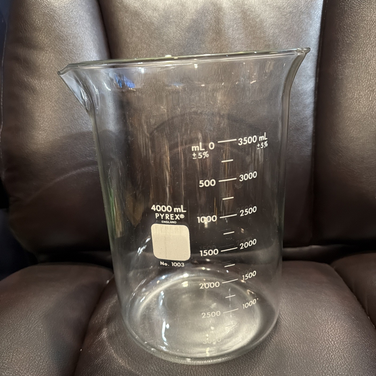 Pyrex® Griffin Beaker, 4000 mL – Heavy Duty Graduated Laboratory Glass
