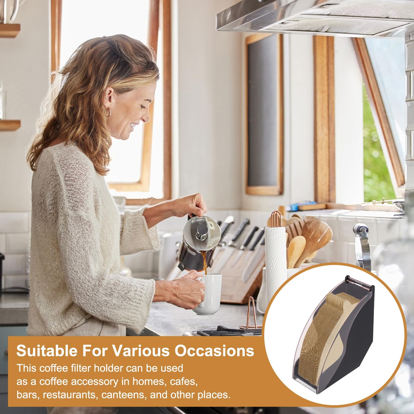 uxcell Coffee Filter Holder, 4.9×2.9×5.4″ Acrylic Cone 4.9×2.9×5.4″, Black