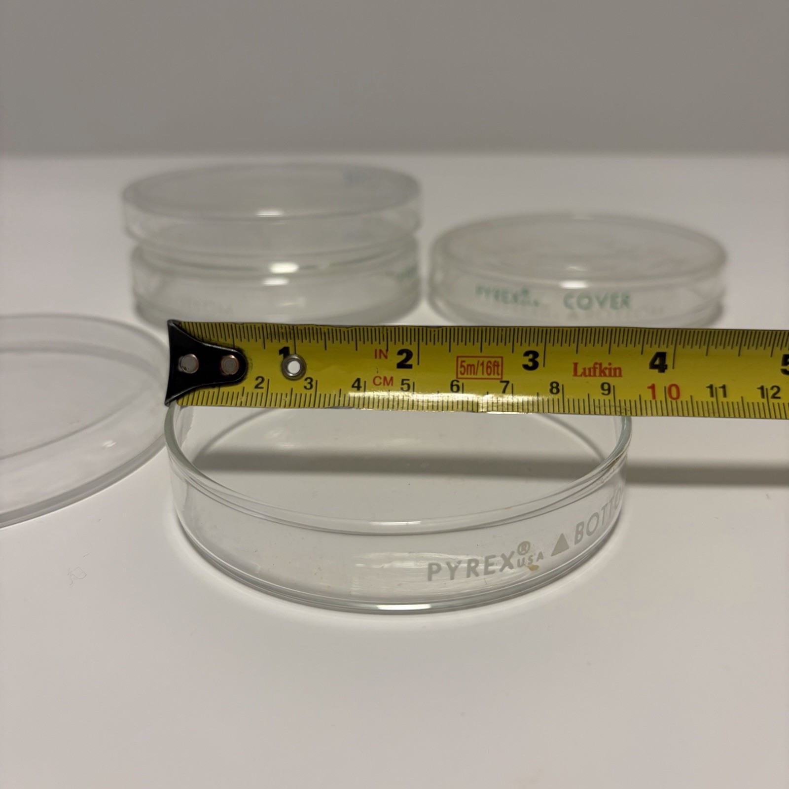 PYREX Corning 3160 100×15 mm Petri Dish Covers and Bottoms Lot Of 4 Sets READ
