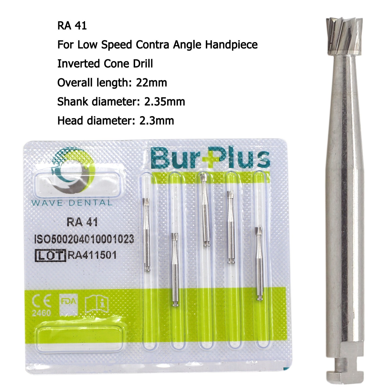 Dental RA Latch Round Burs Surgical Bur Carbide 2 4 6 For Low Speed Contra Angle