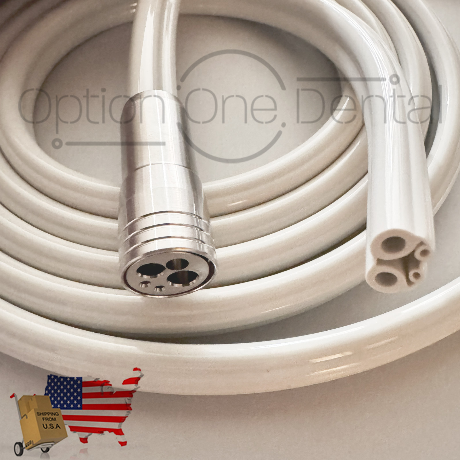 Handpiece Tubing Four Hole Asepsis Gray 7′ W/Conn Straight Sterling- DCI 436T
