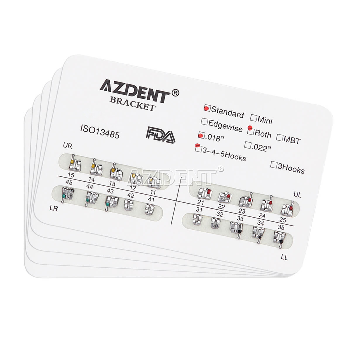 Dental Orthocontic bonding Bracket Braces Light cure adhesive MBT/Roth 022/018