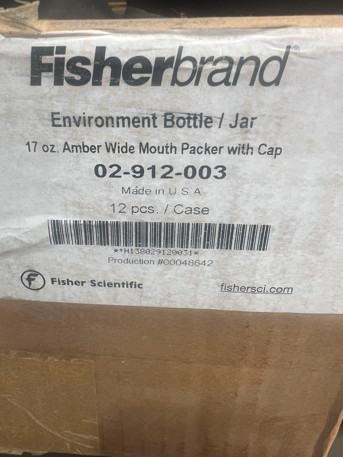 Fisher brand Environment Bottle/Jar 17 0z 12 To The Case