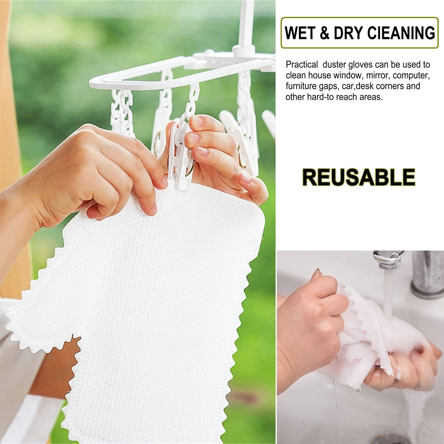 Home Disinfection Dust Removal Gloves Microfiber Dusting Gloves 50PC Non-wove…