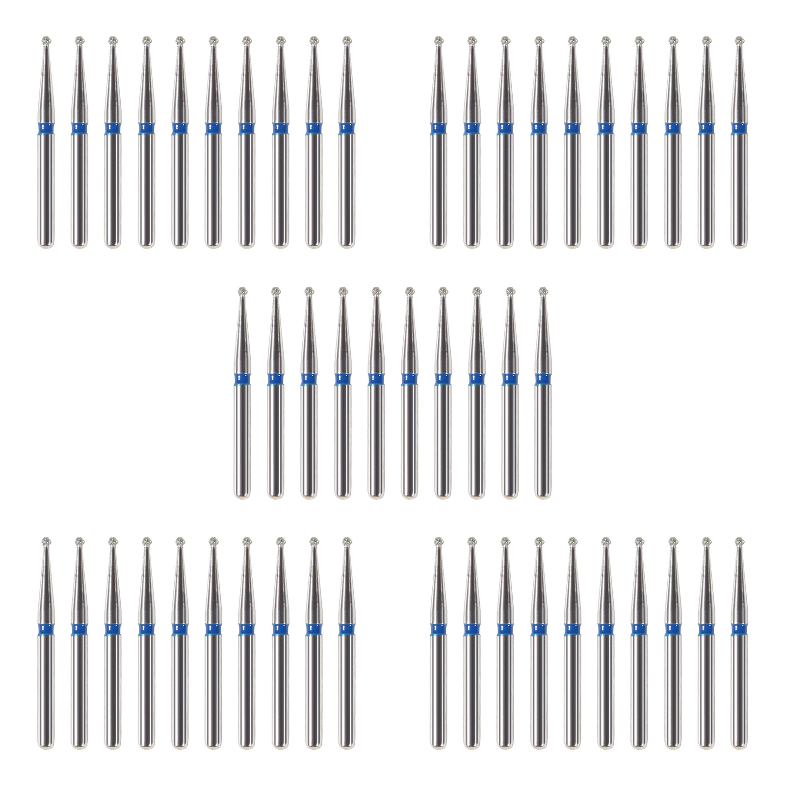 100pcs Dental Diamond Burs Ball Round BR-49 For High Speed Handpiece 5 pcs/pack