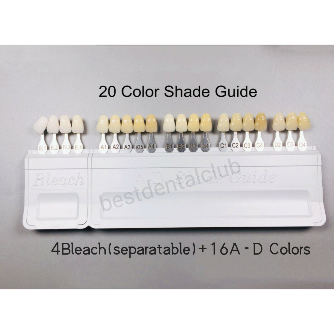 Dental Bleached Shade Guide Bleach Chart Teeth Whitening Based Vita 20 Colors